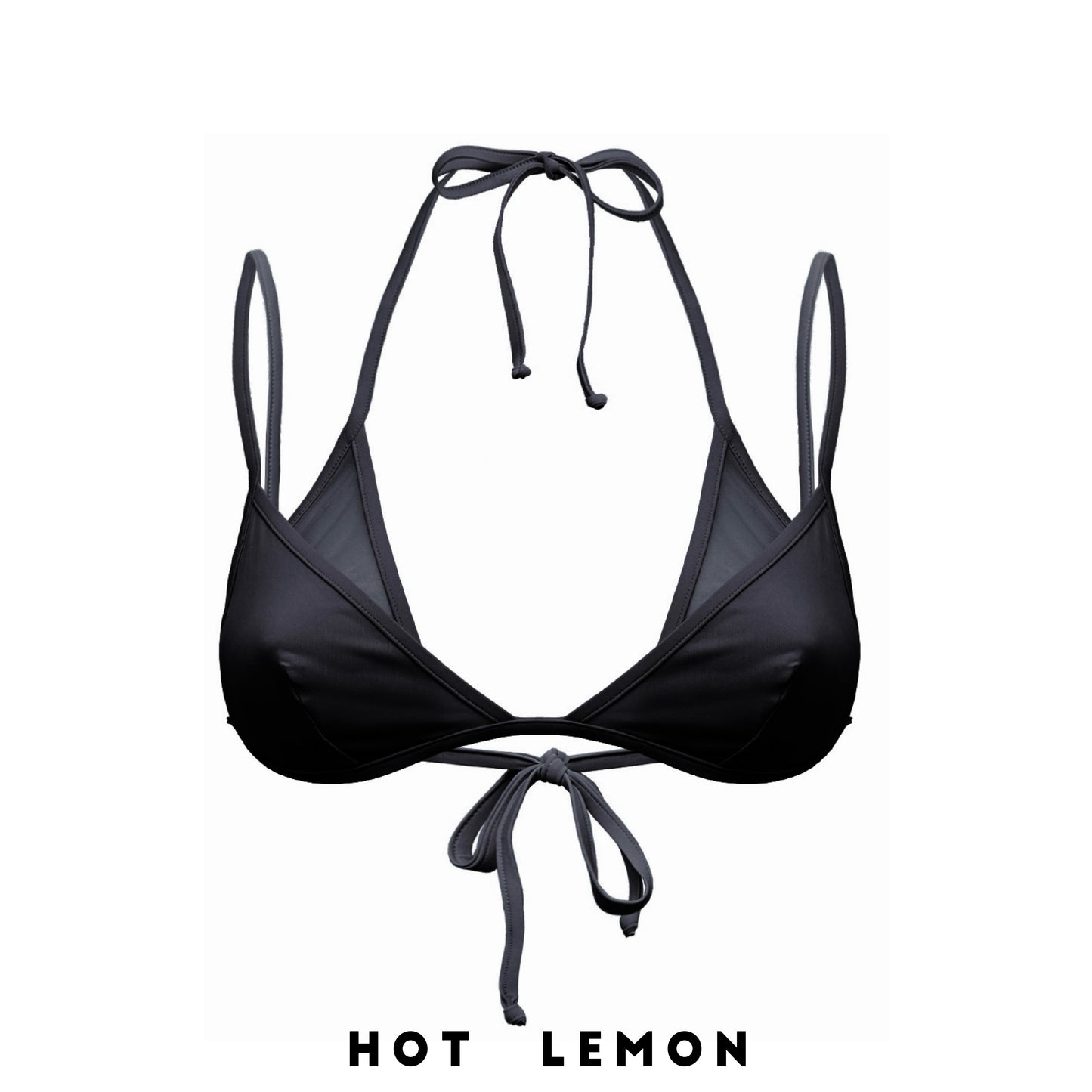 DOUBLE TRIANGLE TULLE TOP PARAISO BLACK