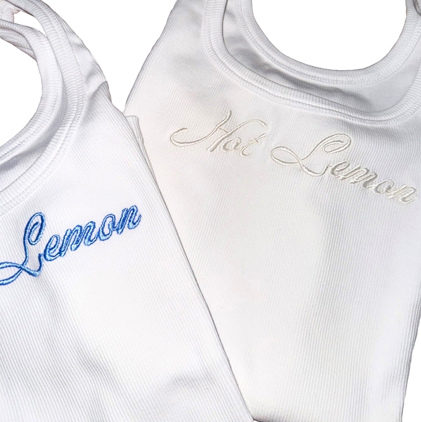 Embroidered Ribbed Tank Top