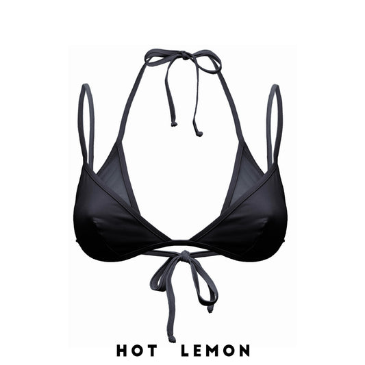 DOUBLE TRIANGLE TULLE TOP PARAISO BLACK