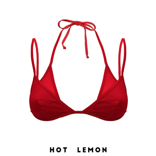 DOUBLE TRIANGLE TULLE TOP PARAISO RED