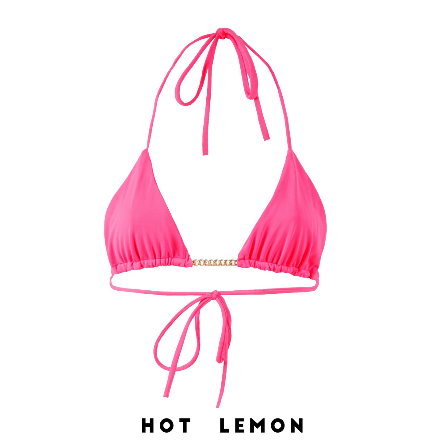 TRIANGLE TOP NIKKI NEON PINK with chain