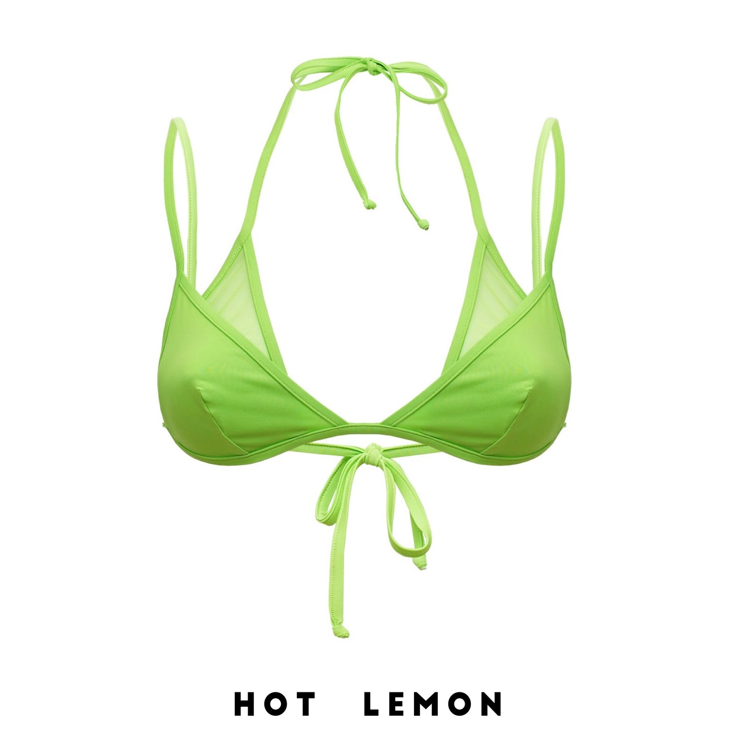 DOUBLE TRIANGLE TULLE TOP PARAISO NEON GREEN