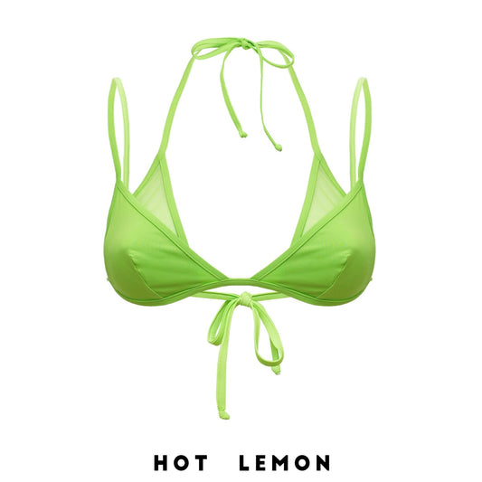 DOUBLE TRIANGLE TULLE TOP PARAISO NEON GREEN